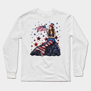 Patriotic Mermaid Long Sleeve T-Shirt